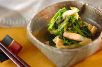 セリと油揚げのお浸し