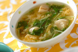 水菜のふんわりかきたま汁