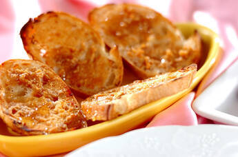 ピーナッツみそブルスケッタ