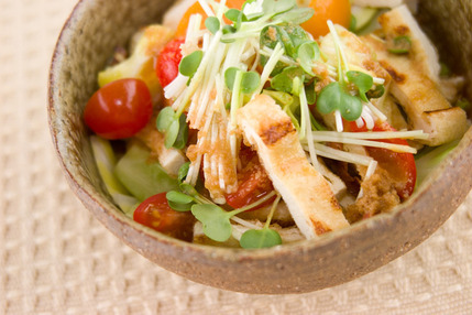 油揚げとキャベツの酢の物