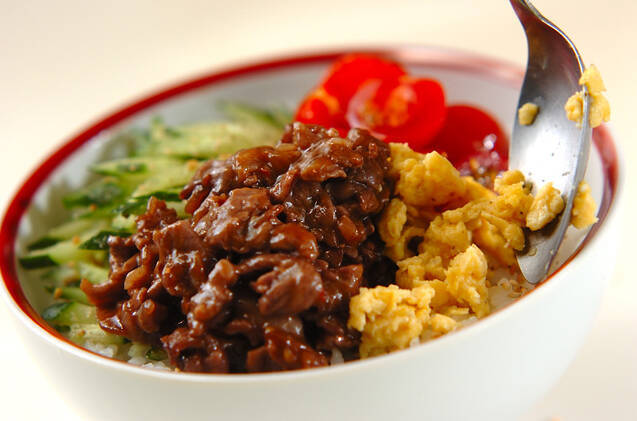 カラフル焼き肉丼の作り方の手順7