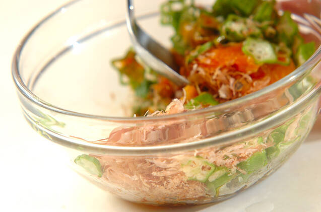 ねばねばオクラ奴の作り方の手順3