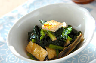 青菜と揚げの煮物