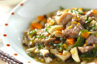 豚ロース肉の菊花炒め