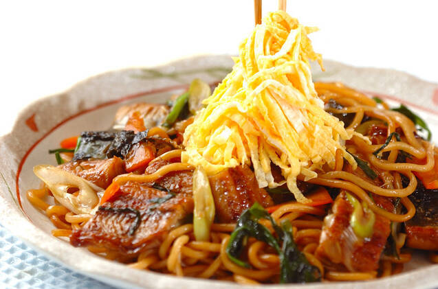 ウナギ入り焼きそばの作り方の手順9