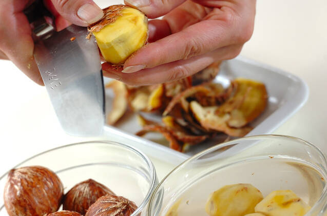 京のおばんざい　栗ご飯の作り方の手順1