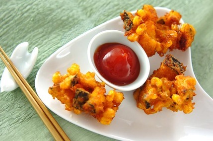 カボチャとコーンの落とし揚げ