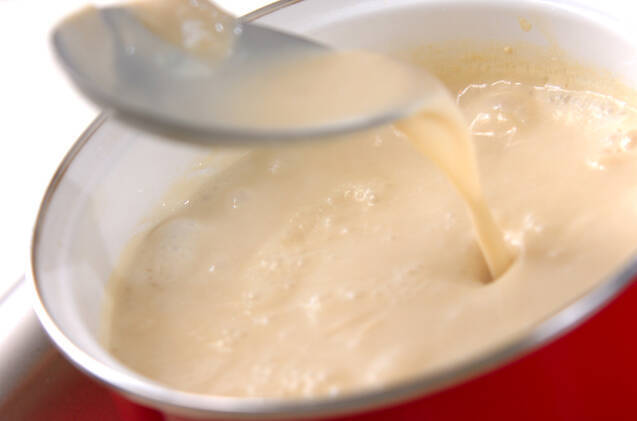 かきたま豆乳スープの作り方の手順4