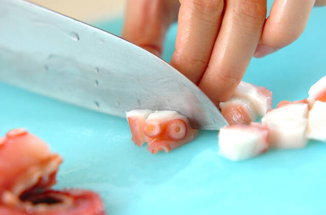 タコとお豆のエスニックサラダの作り方の手順1