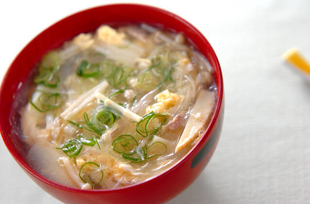 春雨のかきたまスープ