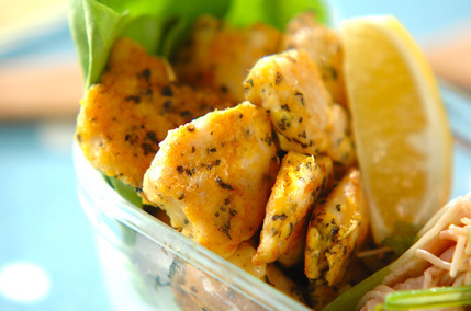 鶏ささ身のバジルピカタ