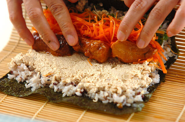 クルミ豆腐巻き寿司の作り方の手順4