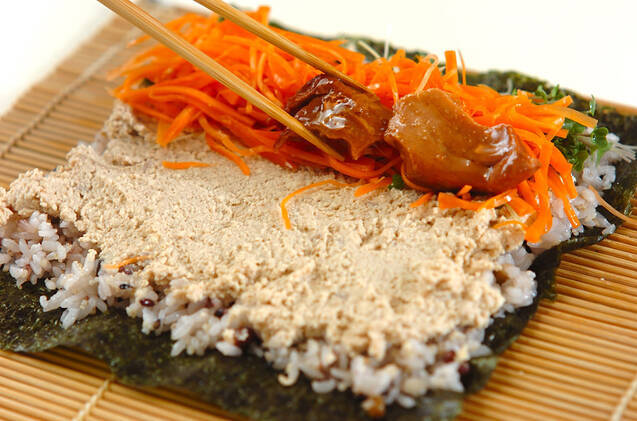クルミ豆腐巻き寿司の作り方の手順3