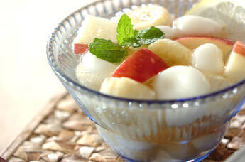 白玉とフルーツのデザート