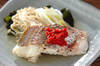 白身魚の梅肉蒸しの作り方の手順