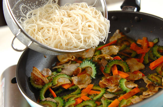 ゴーヤのカレー風味素麺チャンプルーの作り方の手順7