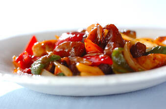 コンニャク入り酢豚風炒め