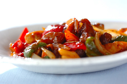 コンニャク入り酢豚風炒め