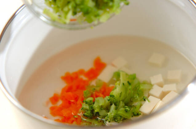 豆腐と野菜のだし煮の作り方の手順3