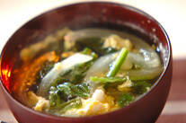 ホウレン草のかき玉汁