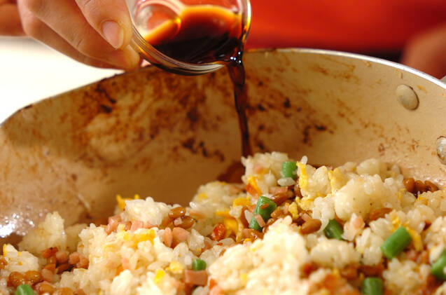 レタス包み納豆チャーハンの作り方の手順10