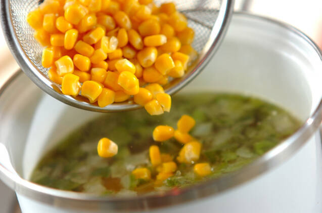 ピーマンとコーンのスープの作り方の手順5