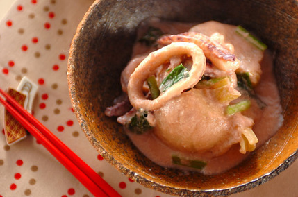 イカとカブの酒粕煮