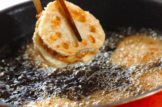 シャキシャキレンコンのはさみ揚げの作り方の手順7