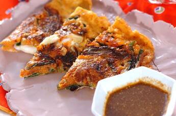 タコとキムチのちぢみ