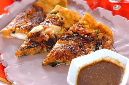 タコとキムチのちぢみ