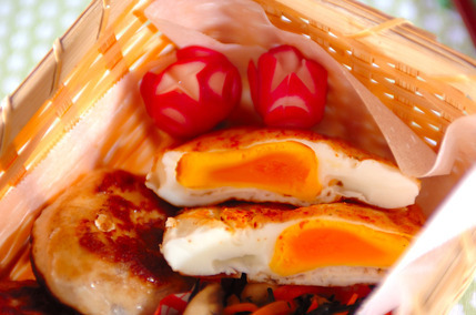 半月卵の七味マヨ風味