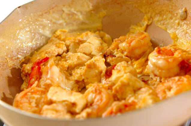 エビと豆腐のオイスターソース炒めの作り方の手順3