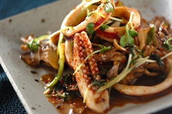 イカのワタユズコショウ炒め