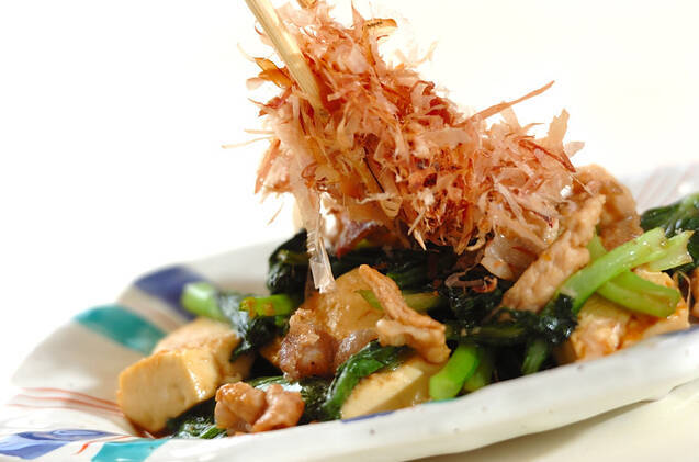 小松菜と豆腐の炒めものの作り方の手順5