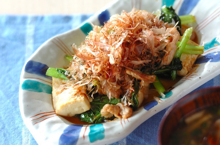 小松菜と豆腐の炒めもの