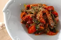 アジとニラのコチュジャン和え