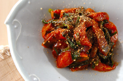 アジとニラのコチュジャン和え