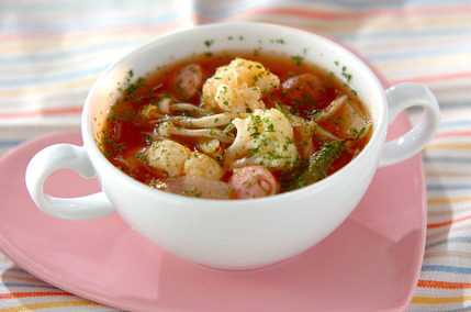 カリフラワーのトマトスープ