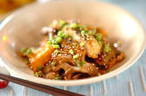 白身魚と厚揚げのみそ炒め