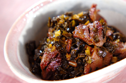 砂肝の青菜漬炒め