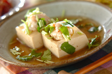 豆腐とエビのあんかけ煮