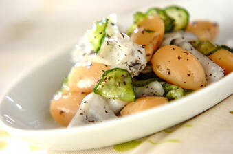 大根と白花豆のサッパリサラダ