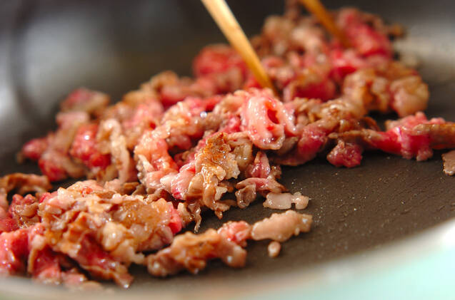 牛肉入り焼きそばの作り方の手順5