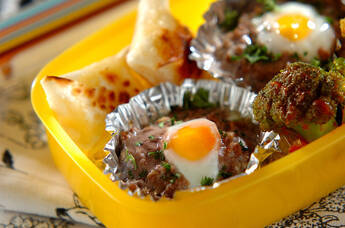 卵落としハンバーグ