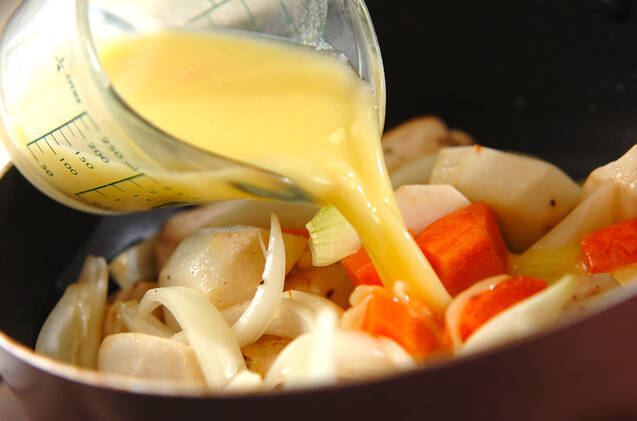 里芋のコーンシチューの作り方の手順8