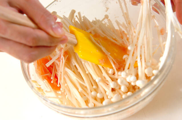 エノキ明太キュウリ和えの作り方の手順3