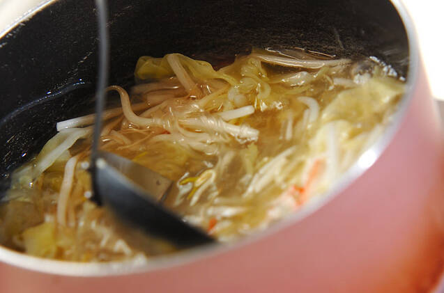 モヤシのとろ～り春雨スープの作り方の手順5