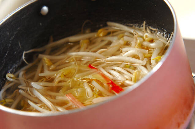 モヤシのとろ～り春雨スープの作り方の手順4