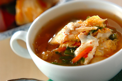 卵のキムチスープ