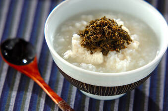 茶がらの佃煮粥